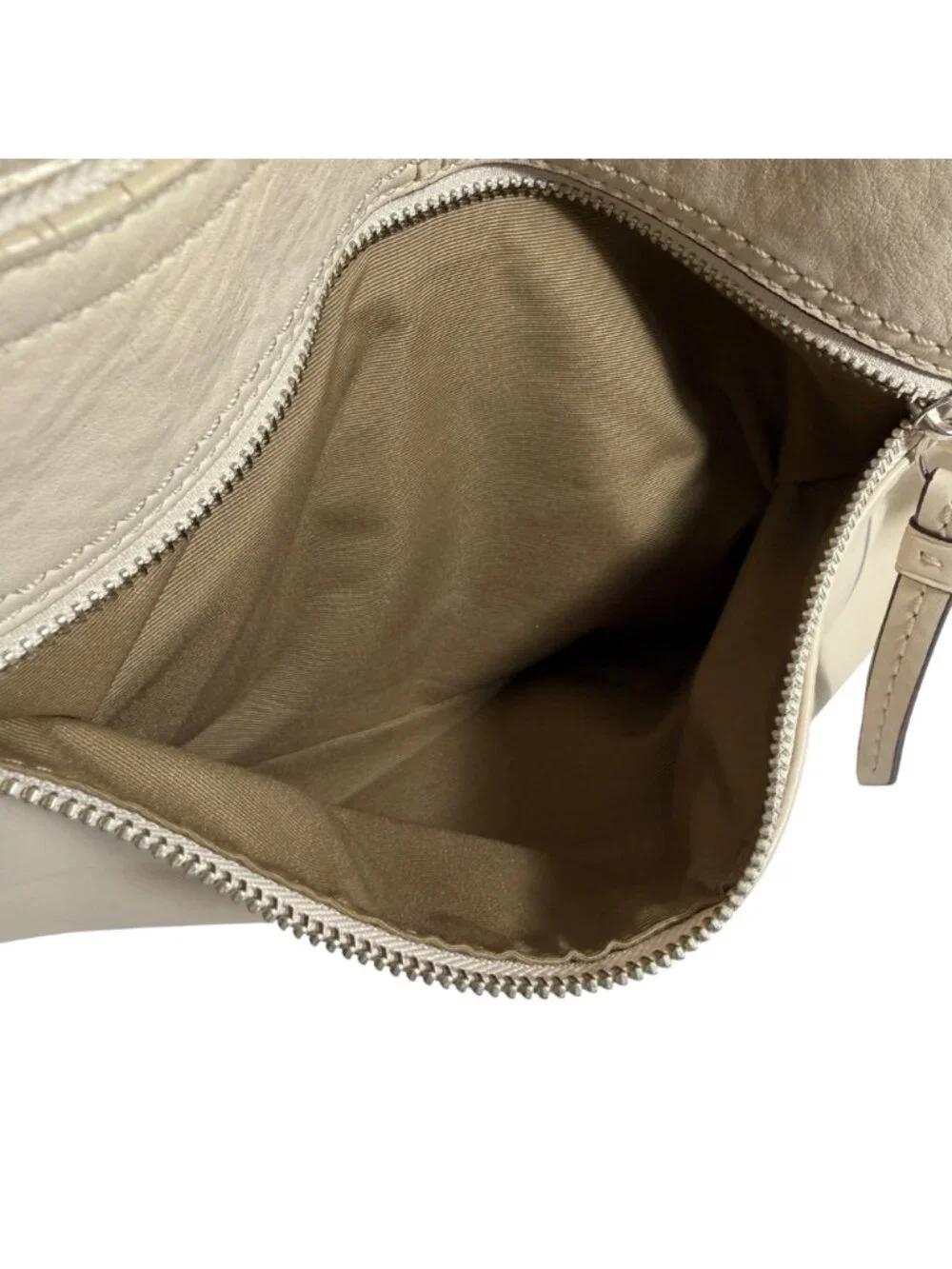 Vintage Coach Ivory Beige Leather Soho Pleated Slouchy Hobo Shoulder Bag F13731
